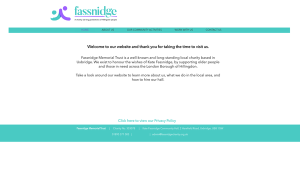 Screenshot of the The Kate Fassnidge Memorial Charity website