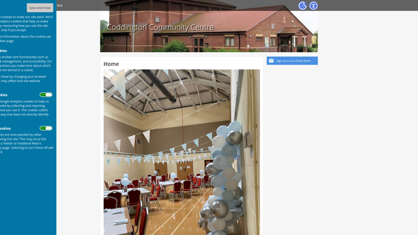Screenshot of the Coddington Community Association - CIO website