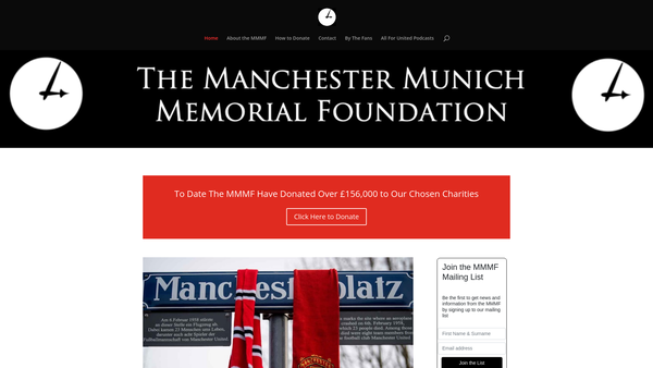 Screenshot of the Manchester Munich Memorial Foundation website