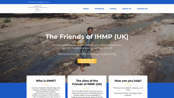 Screenshot of the The Friends Of Ihmp (UK) website