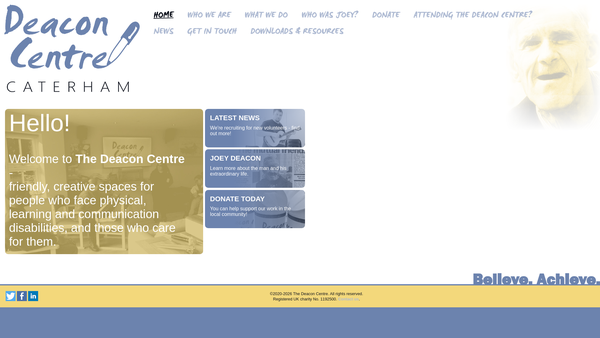 Screenshot of the The Deacon Centre website