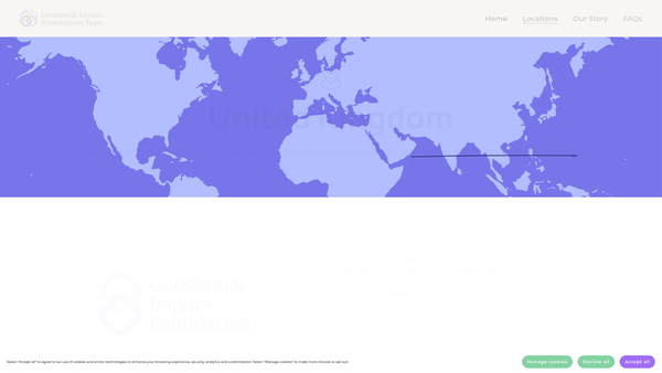Screenshot of the Goodstack Impact Foundation UK website