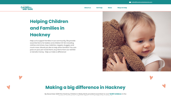 Screenshot of the E5 Baby And Children Bank website
