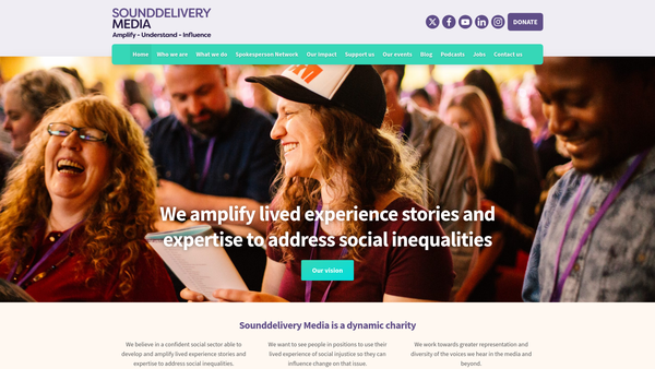 Screenshot of the Sounddelivery Media website