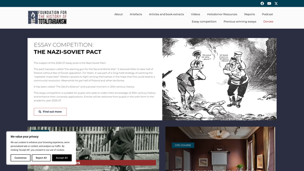 Screenshot of the Foundation For The History Of Totalitarianism Limited website