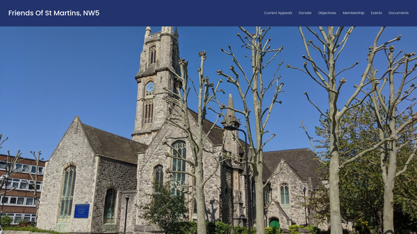 Screenshot of the Friends Of St Martin's, Gospel Oak website