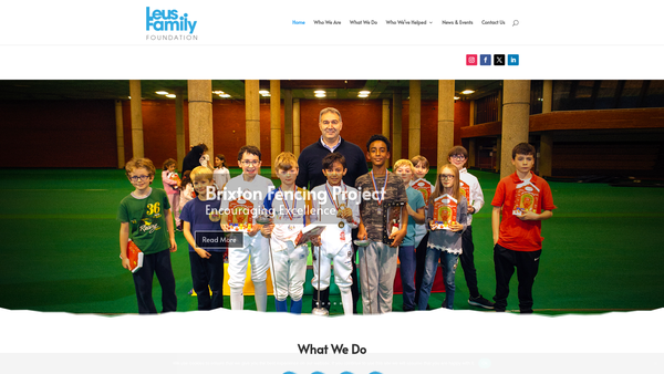 Screenshot of the Leus Family Foundation website