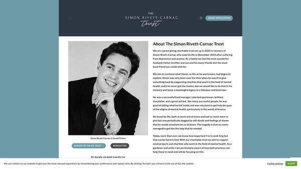 Screenshot of the The Simon Rivett-Carnac Trust website