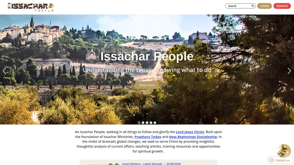 Screenshot of the Issachar Ministries UK website
