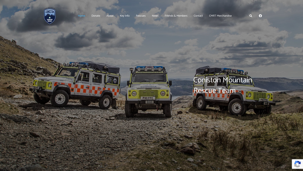 Screenshot of the Coniston Mountain Rescue Team website