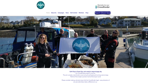 Screenshot of the Fathoms Free website