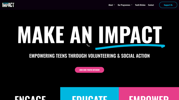 Screenshot of the Project Impact website