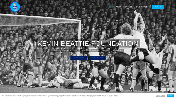 Screenshot of the The Kevin Beattie Foundation website
