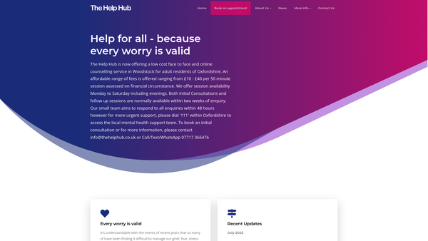 Screenshot of the The Emotional Help Hub UK Ltd website