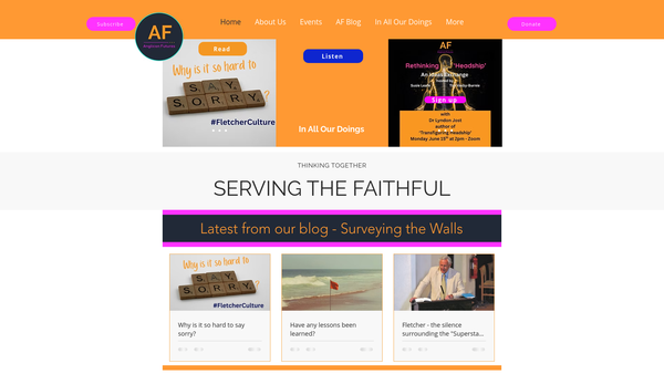 Screenshot of the Anglican Futures website