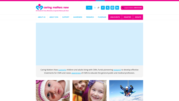 Screenshot of the Caring Matters Now UK website