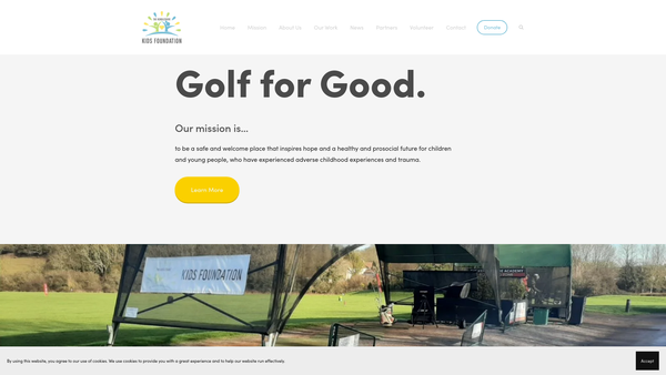 Screenshot of the Kendleshire Kids Foundation website