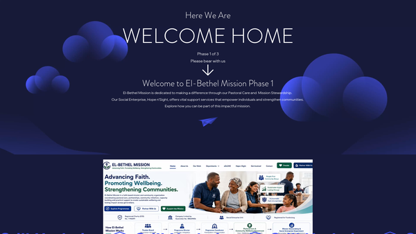 Screenshot of the El-Bethel Mission website