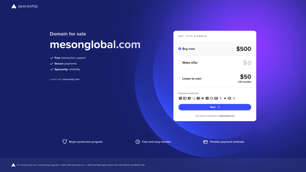 Screenshot of the Meson website