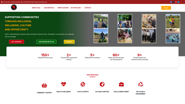 Screenshot of the United African Association website