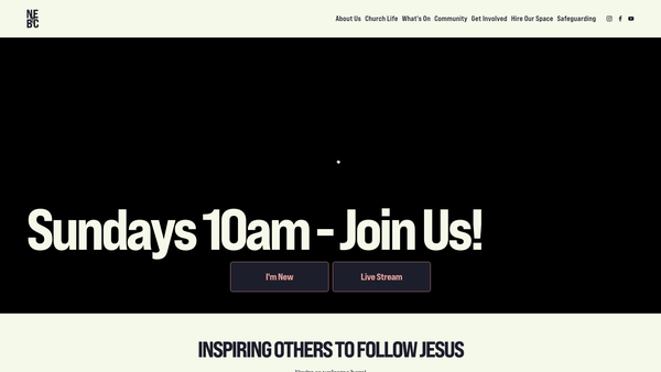 Screenshot of the North End Baptist Church website