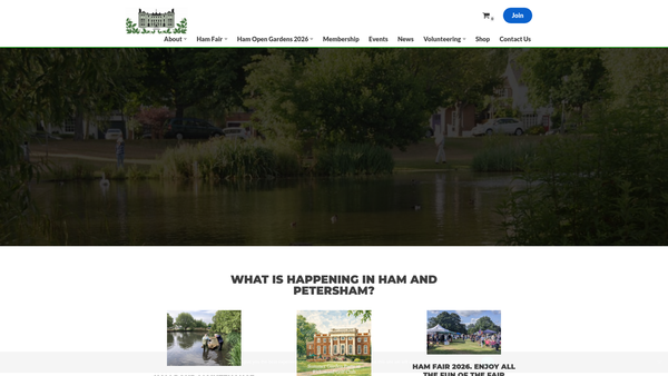 Screenshot of the Ham And Petersham Association And Amenities Group website