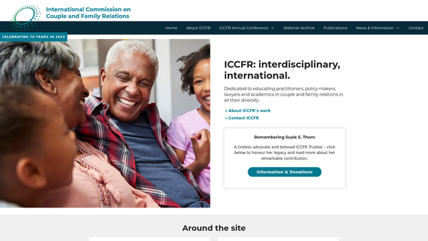 Screenshot of the International Commission On Couple And Family Relations website