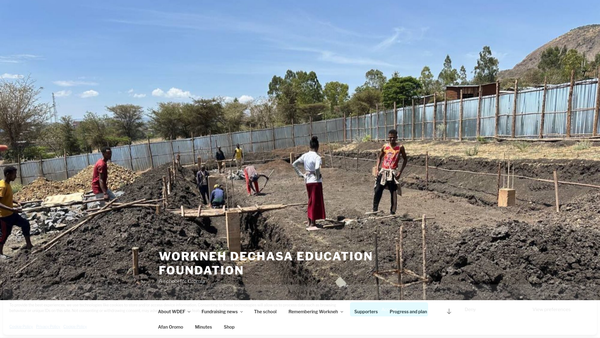 Screenshot of the Workneh Dechasa Education Foundation website