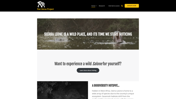 Screenshot of the Pan Verus Project website
