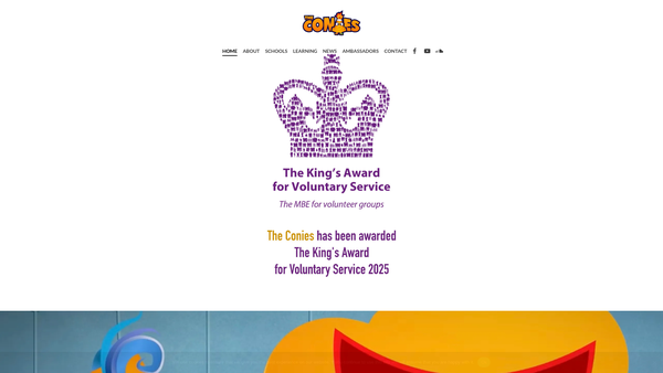 Screenshot of the The Conies website
