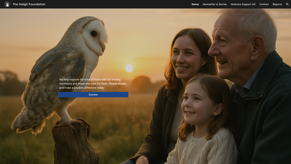 Screenshot of the The Haigh Foundation website