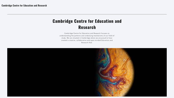 Screenshot of the Cambridge Centre For Education And Research website