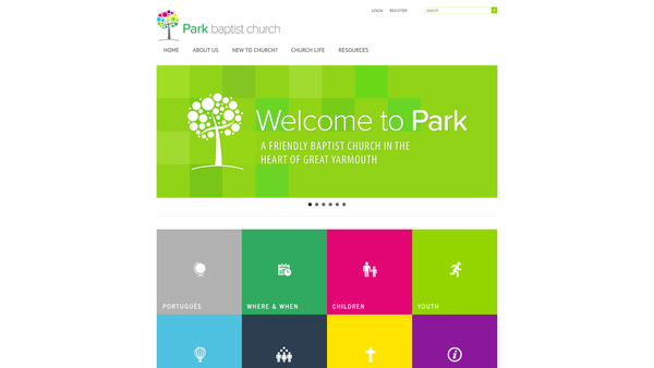 Screenshot of the Park Baptist Church website