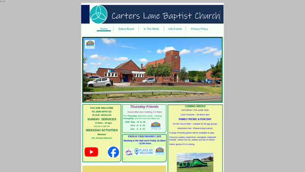 Screenshot of the Carters Lane Baptist Church website
