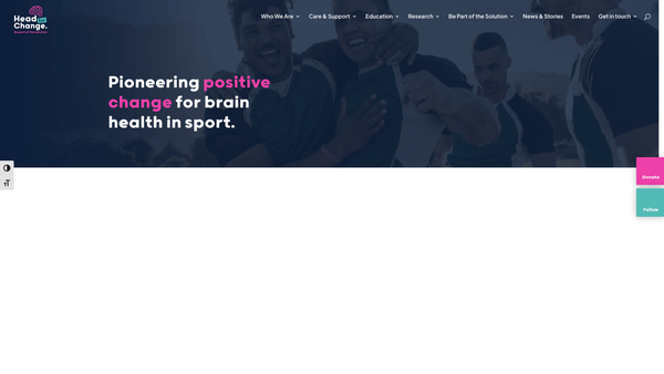 Screenshot of the Head For Change website