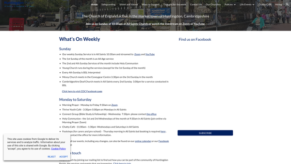 Screenshot of the The Parochial Church Council Of The Ecclesiastical Parish Of Huntingdon website