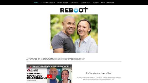 Screenshot of the Reboot Ministry website