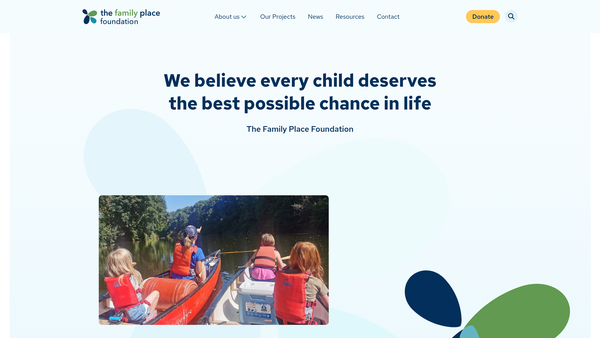 Screenshot of the The Family Place Foundation website