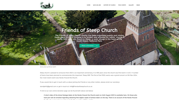 Screenshot of the Friends Of Steep Church website
