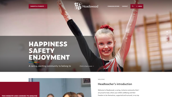 Screenshot of the Noadswood Parent Staff Association website