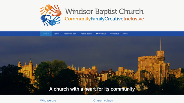 Screenshot of the Windsor Baptist Church website