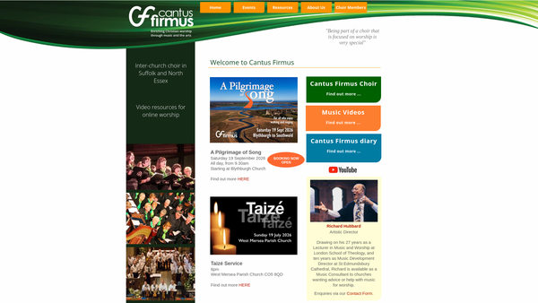 Screenshot of the Cantus Firmus Trust website