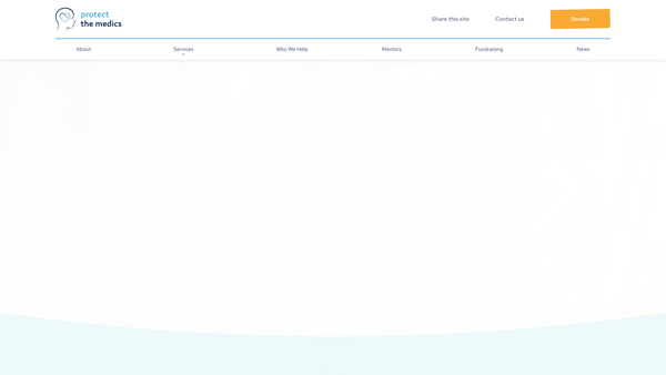 Screenshot of the Protect The Medics website
