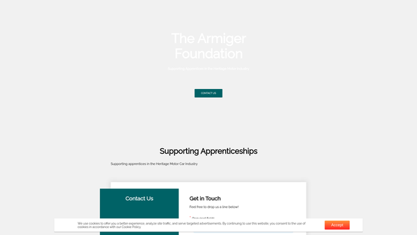 Screenshot of the The Armiger Foundation website