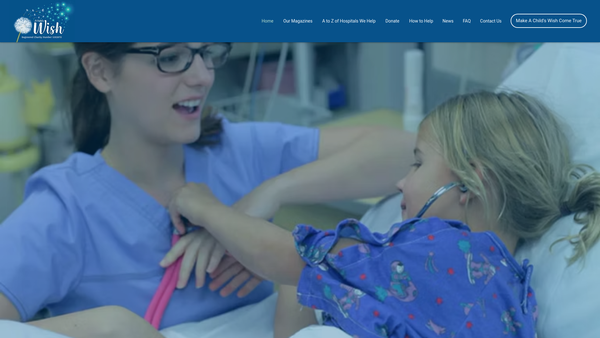 Screenshot of the A Child's Wish website