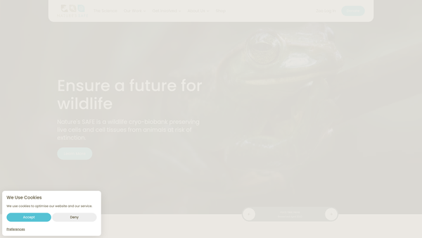Screenshot of the Nature's Safe website