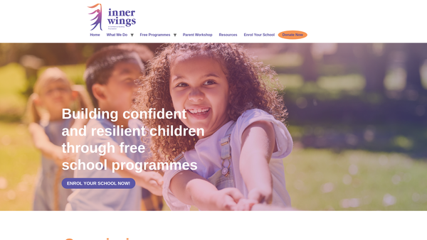 Screenshot of the Inner Wings website