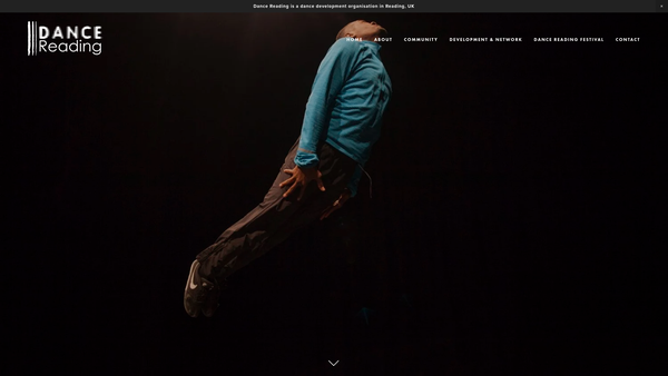 Screenshot of the Dance Reading website