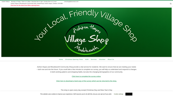 Screenshot of the Ashton, Mouldsworth & Horton Cum Peel Village Hall Charitable Company Limited website