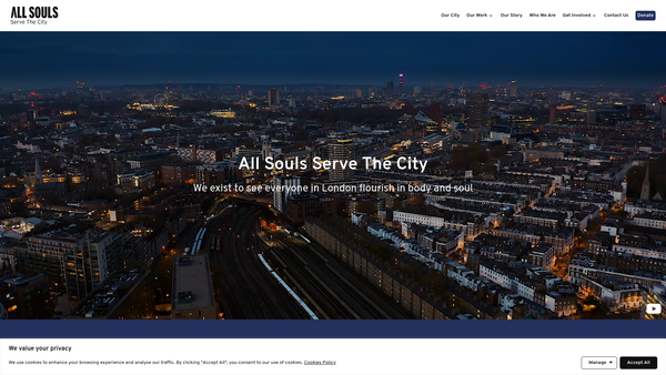 Screenshot of the All Souls Serve The City CIO website
